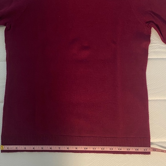 Cranberry colored 100% merino wool turtle neck. - Picture 3 of 7